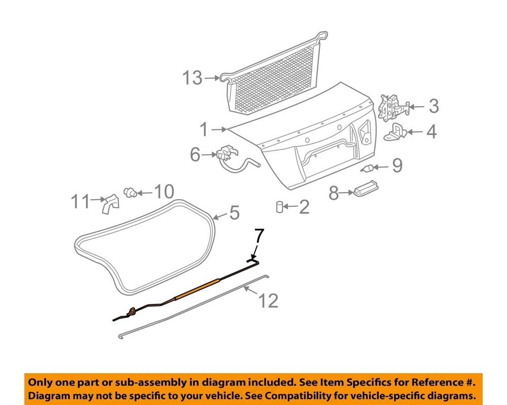2003-2007 SATURN ION PASSENGER SIDE TRUNK TORQUE SPRING NEW GM # 22707540