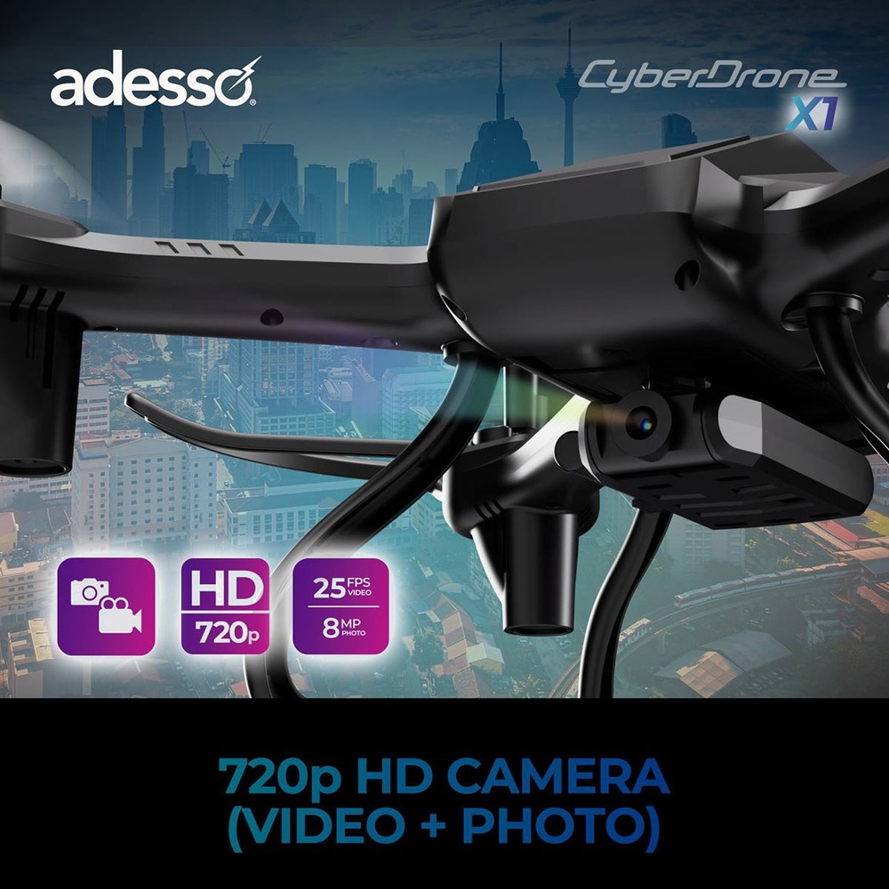 Adesso CyberDrone X3 2K FPV Drone with Remote Controller