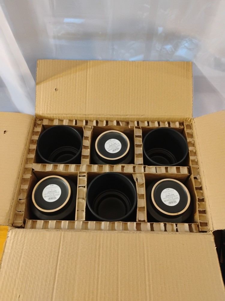 6- Pack Threshold Black Ceramic Planters