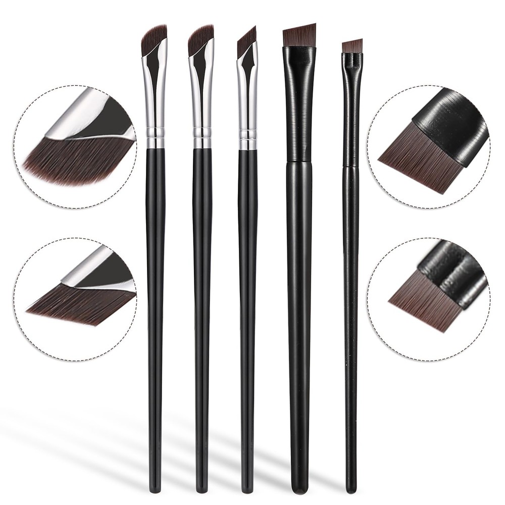 5Pcs Eyeliner Brushes Fine Angled Eye Liner Ultra thin Precision Makeup Brushes