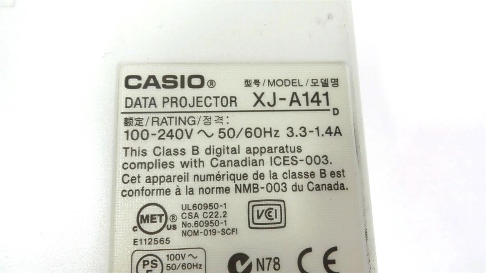 Casio XJ-A141 DLP Laser Projector - Light Timer: 600 Hours