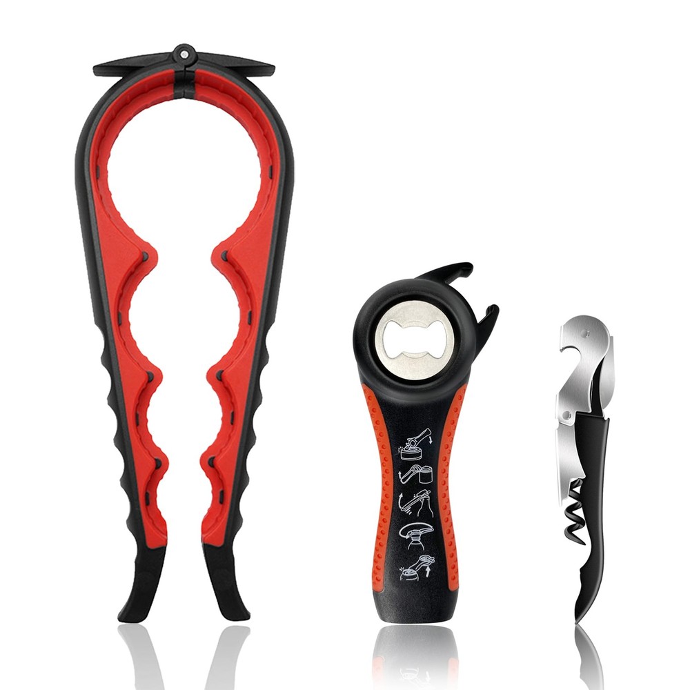 Jar Opener for Weak Hands, Seniors with Arthritis, 5 in 1 Multi Function Bott...
