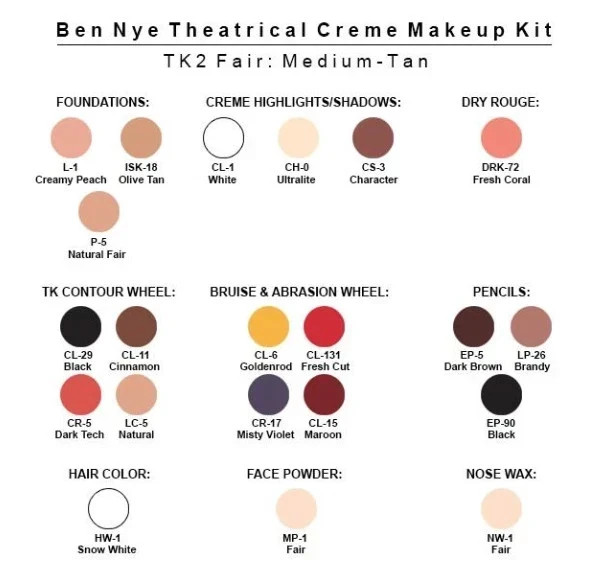 Ben Nye Theatrical Professional Makeup Kit TK-4 Olive: Medium Deep
