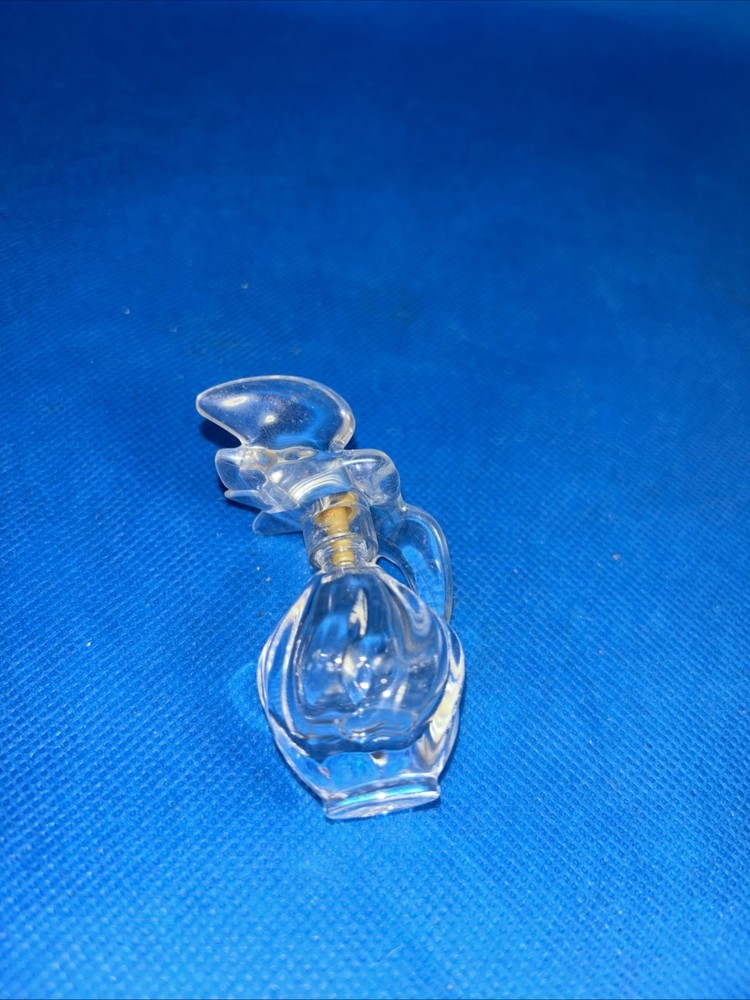 Mini Perfume Bottle With Dove Topper Empty Unmarked Bottom 2”