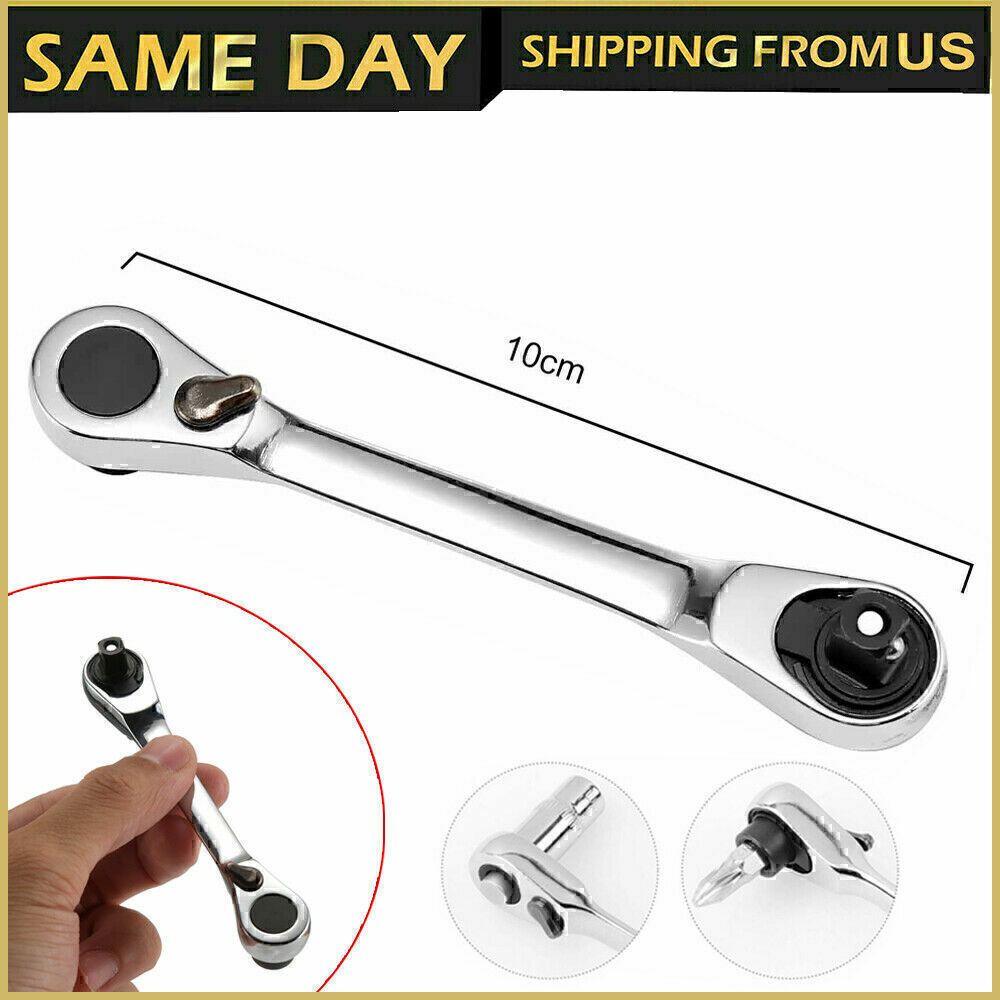 1/4" Mini Double-Ended Quick Socket Ratchet Wrench Rod Screwdriver Bit Tools ca!