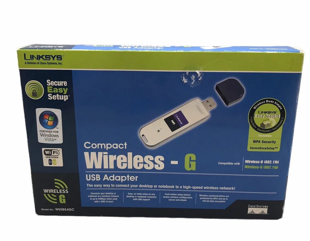Linksys Compact Wireless - G USB Adapter For Desktop or Laptop NEW