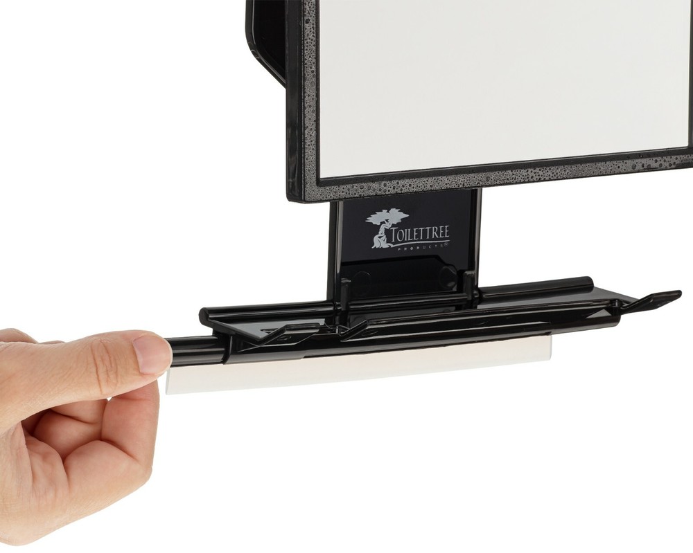 Fogless Shower Shaving Mirror Razor Holder Squeegee and Organizer