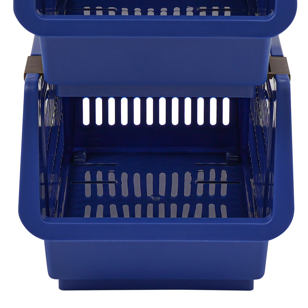 4 PCS Stacking Storage Baskets, PP Plastic Stackable Organizer Bins 76x34x24cm