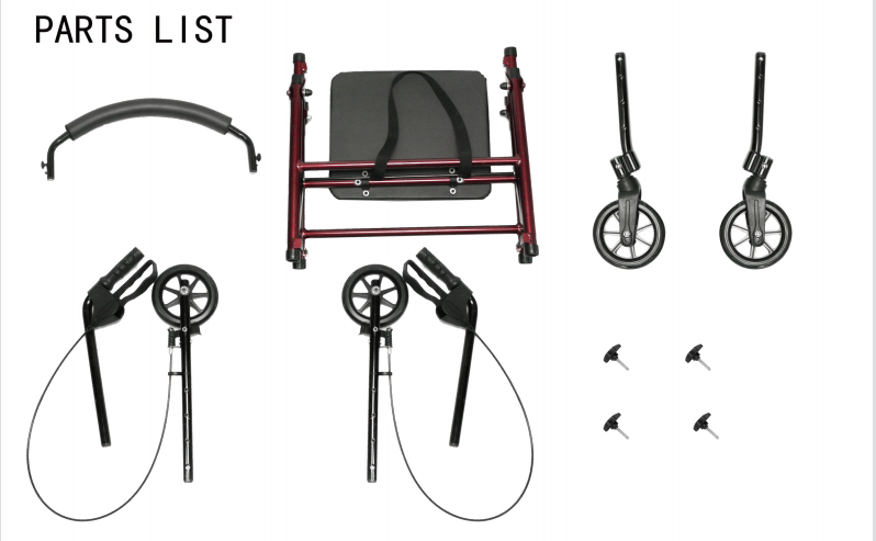 Folding Adjustable Rollator Walker Assist Stroller With 4 Wheels Seat and Back