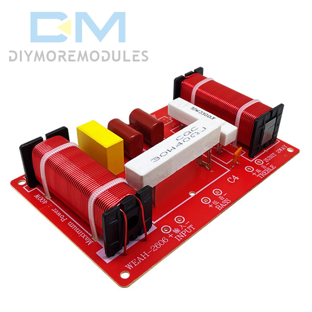 Adjustable 2 Way Crossover Filter Universal Audio Speaker Frequency Divider 400W