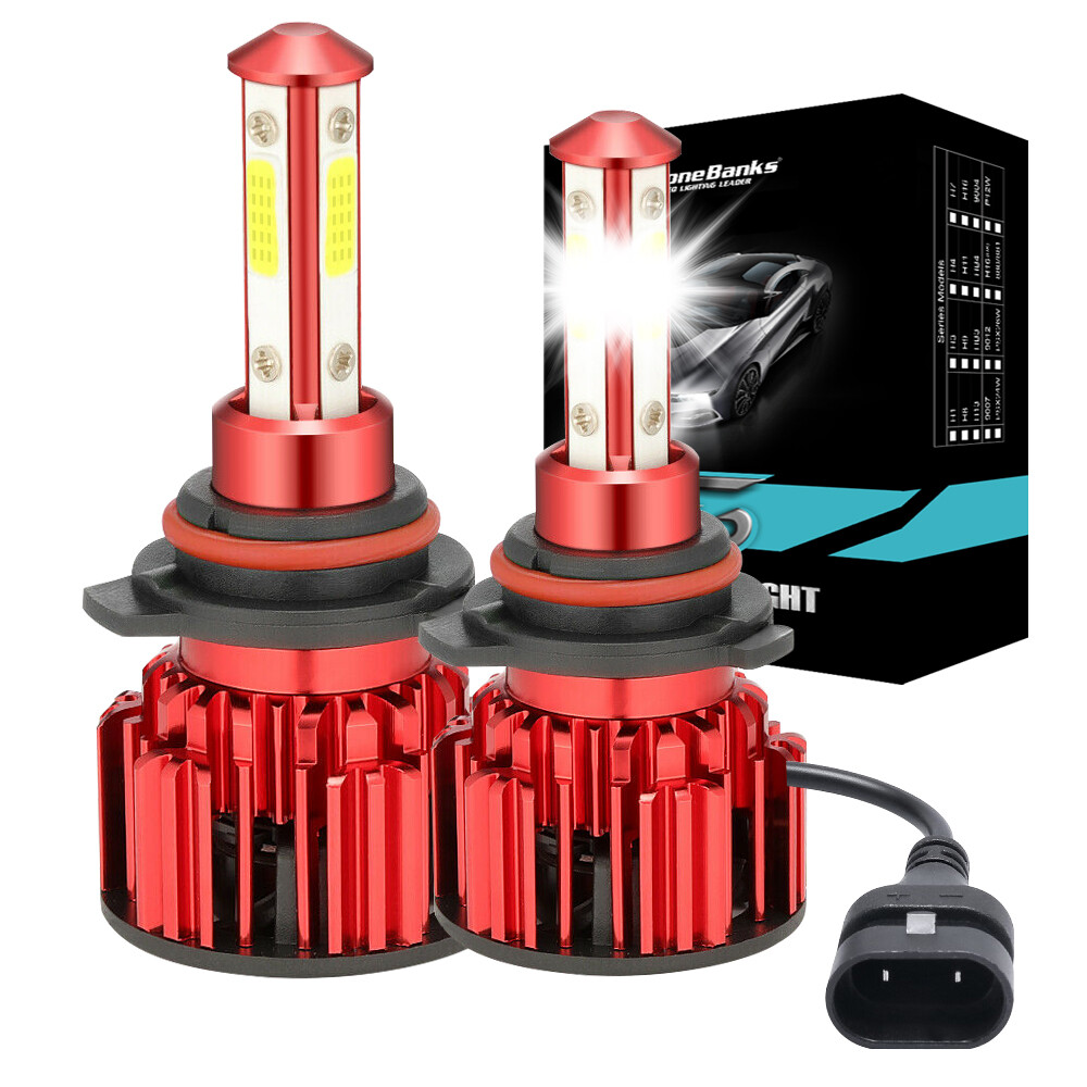9012 HIR2 LED Headlight Bulbs Kit High Low Beam Super Bright 10000K Combo White