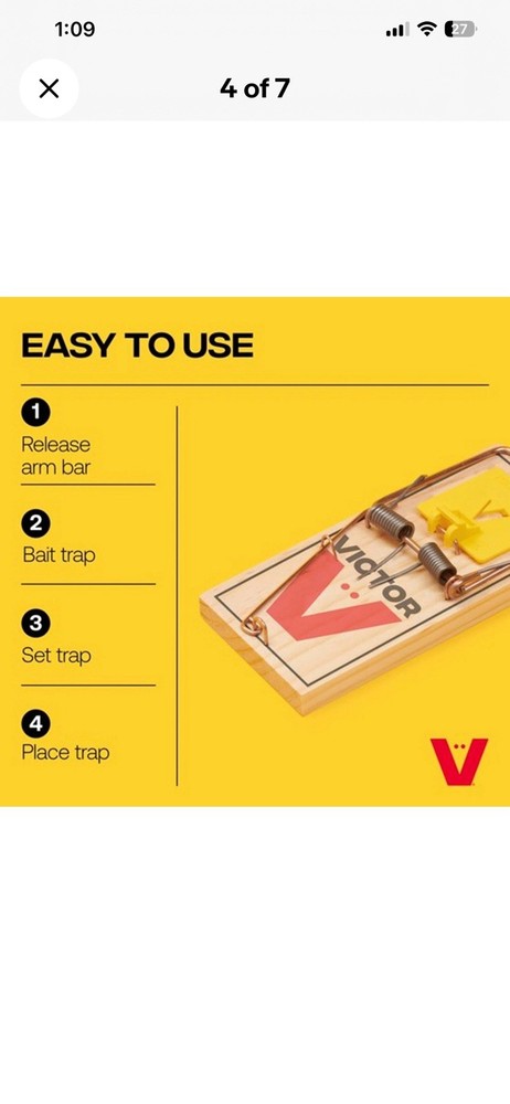 3 PACK- Victor Wooden Extended Trigger Rat Trap