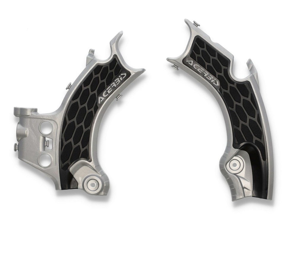 Acerbis 2986181015 Frame Guards- X-Grip - Silver/Black