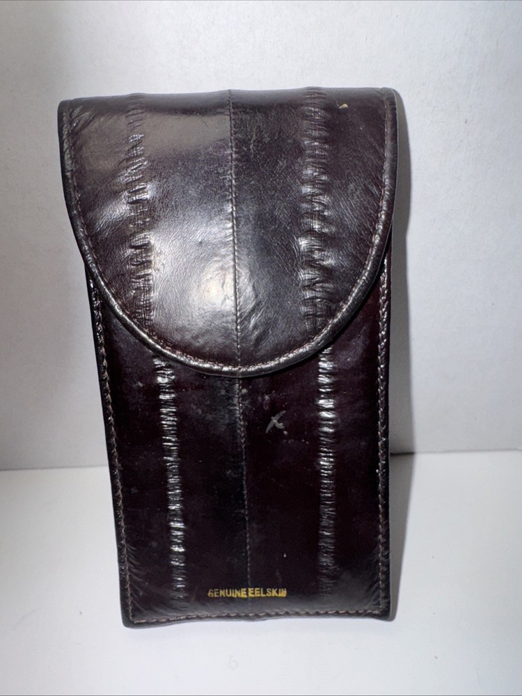 vintage EEL Skin Double Sided Brown cigarettes Wallet