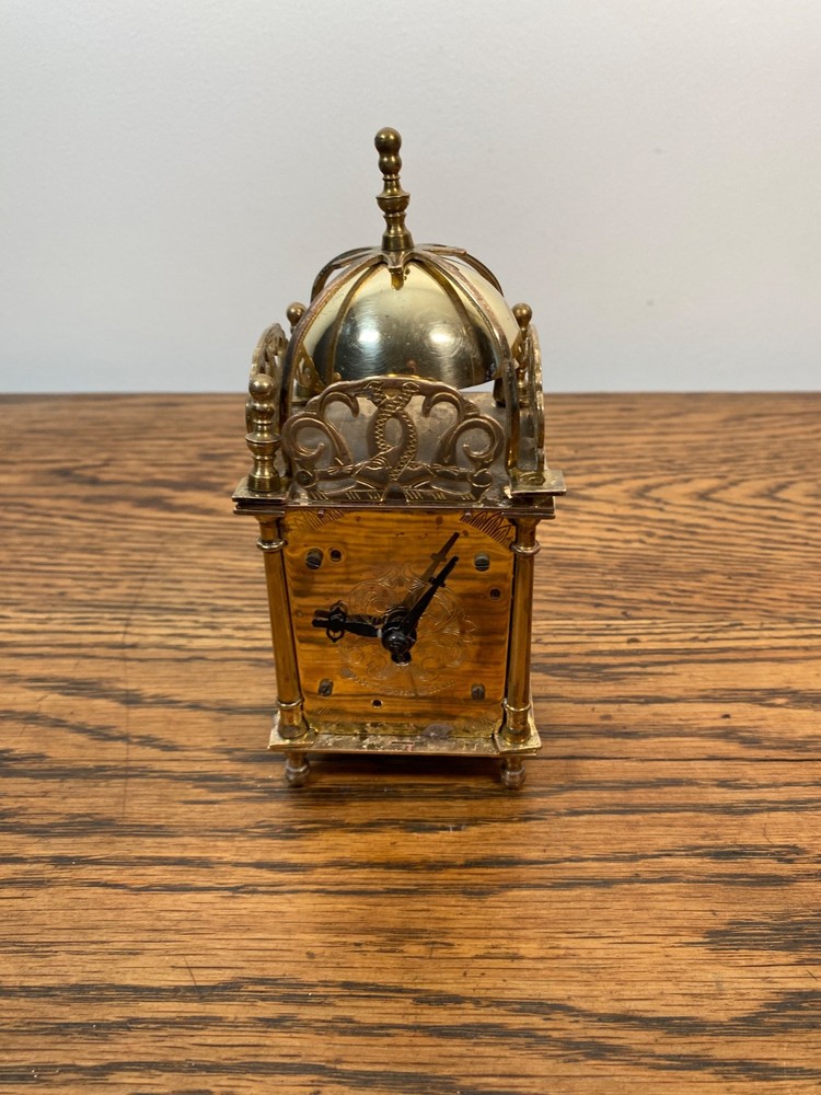 VINTAGE BRASS SMITHS MECHANICAL LANTERN CLOCK