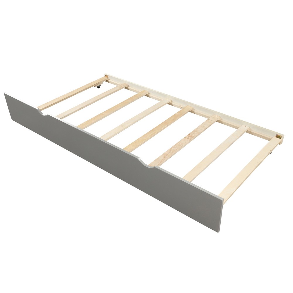 Platform Bed with Trundle Twin Size Frame