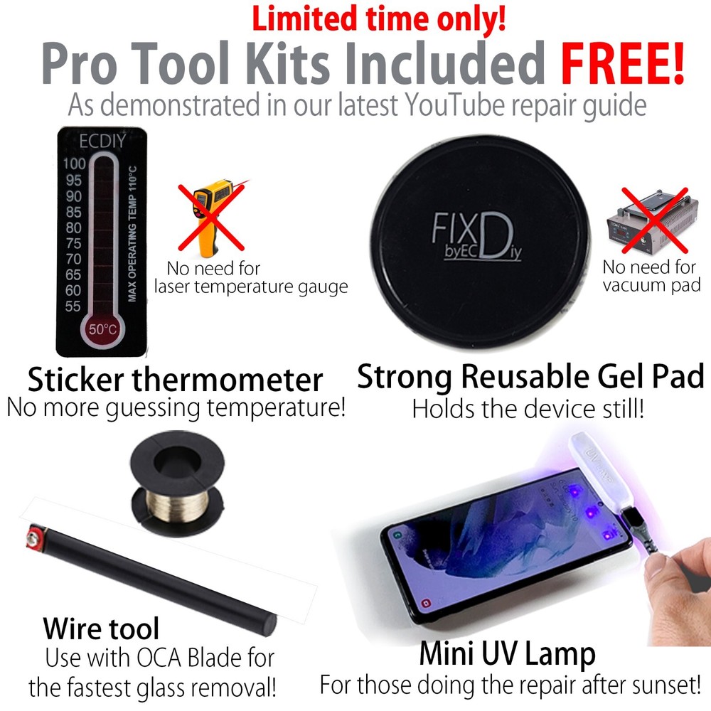 For Apple iPhone 15 Pro Max Screen Front Glass Only Replacement Kit Guide Tool