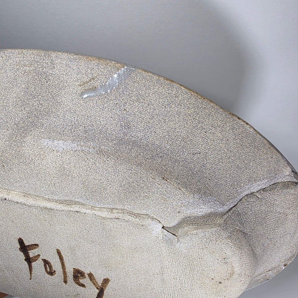 Signed Foley Studio Pottery Oval Platter 13.5" Handcrafted Stoneware