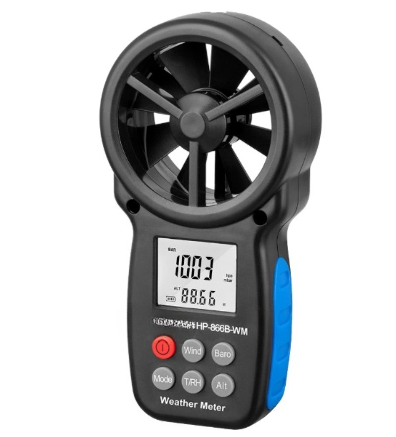 HP-866B Handheld Wind Speed and Temperature Meter with Wind Chill Index Display