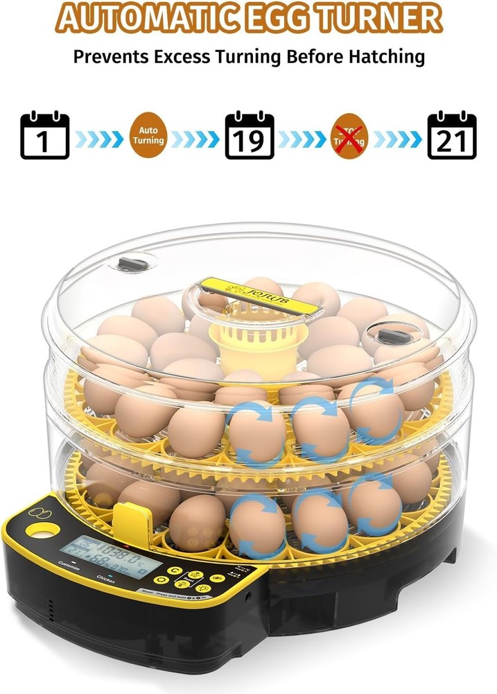 Egg Incubators for Hatching Eggs, Double-Layer 48 Egg Incubator with Temperature