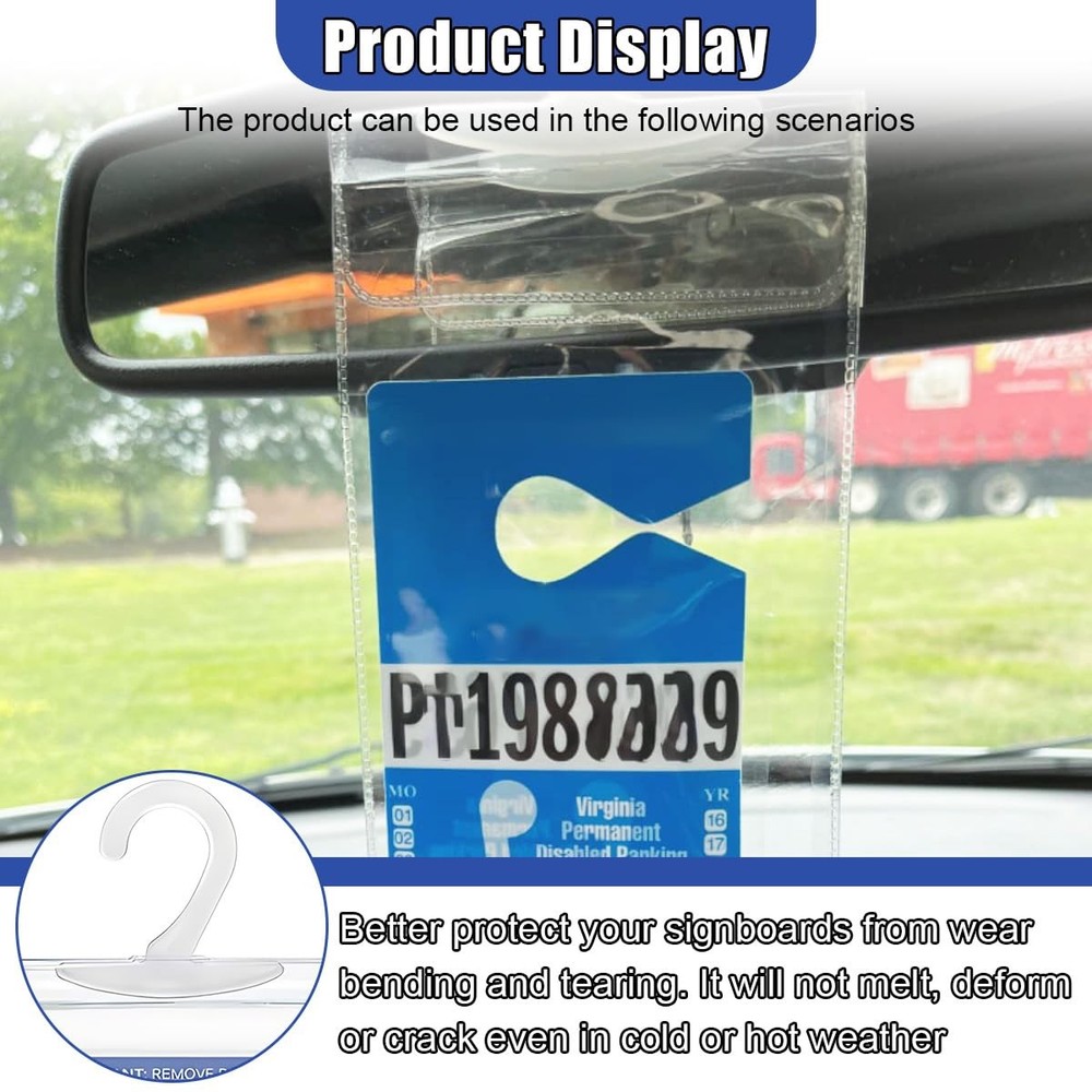 Portable Handicap Placard Holder, Transparent Disabled Permit Protector with ...