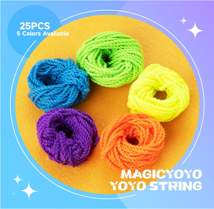 25 Pack Yoyo Strings - Professional Polyester Replacement Yoyo Strings for Re...