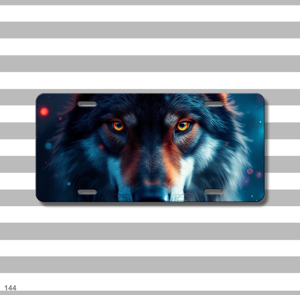 Hyperrealistic Wolf License Plate Your Text Decorative Plate Special Gift