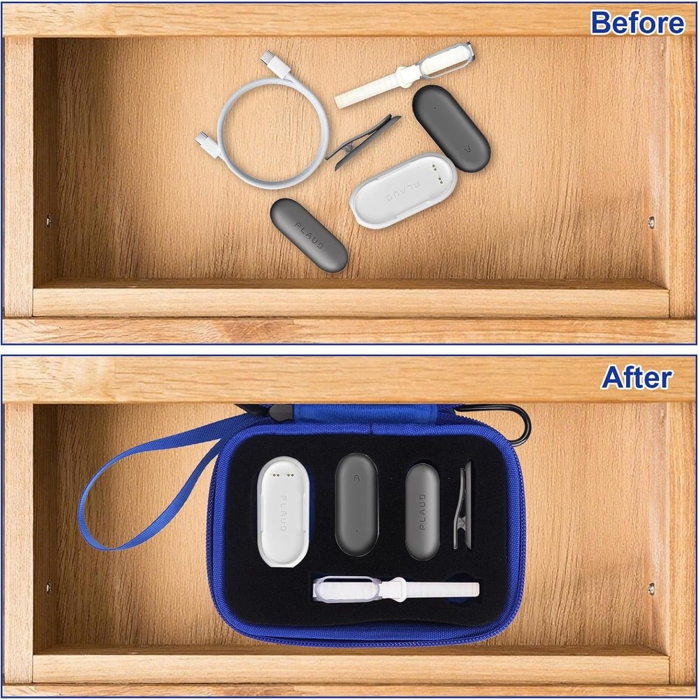 Compact Blue Hard Case for Plaud Note S - All Accessories Included & Protected