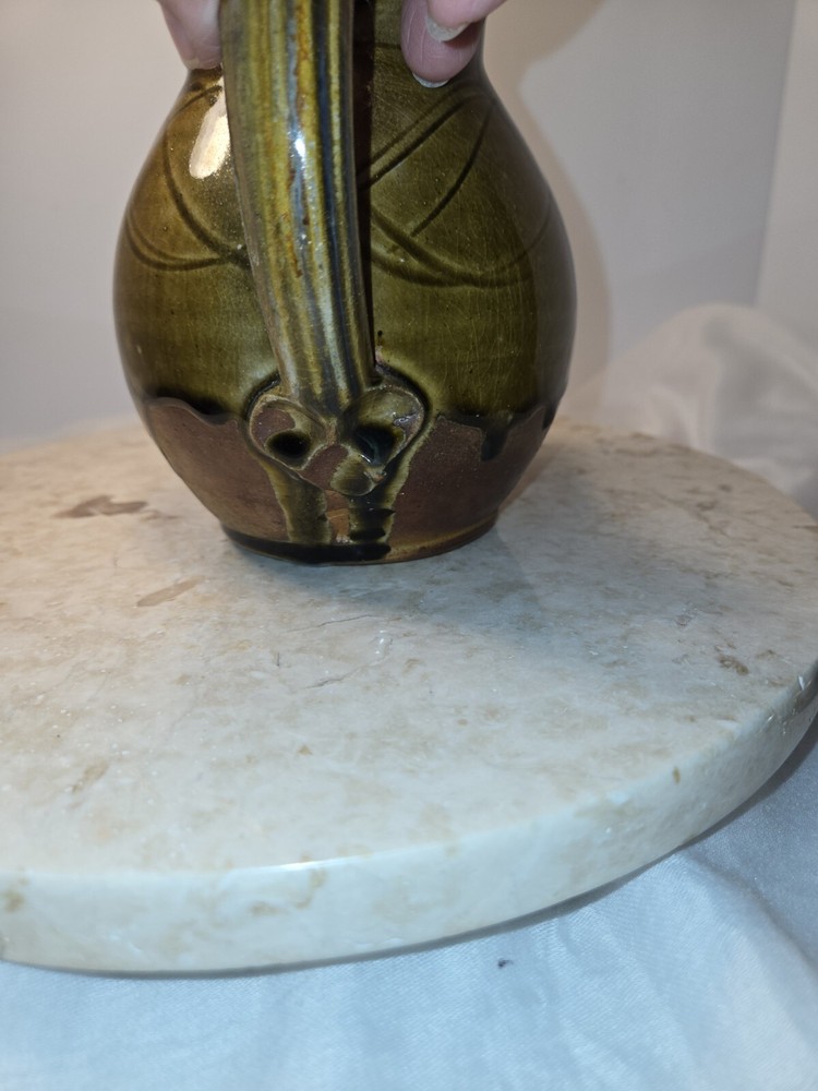 Beautiful Handmade Signed Drip Glazed Art Pottery Pitcher