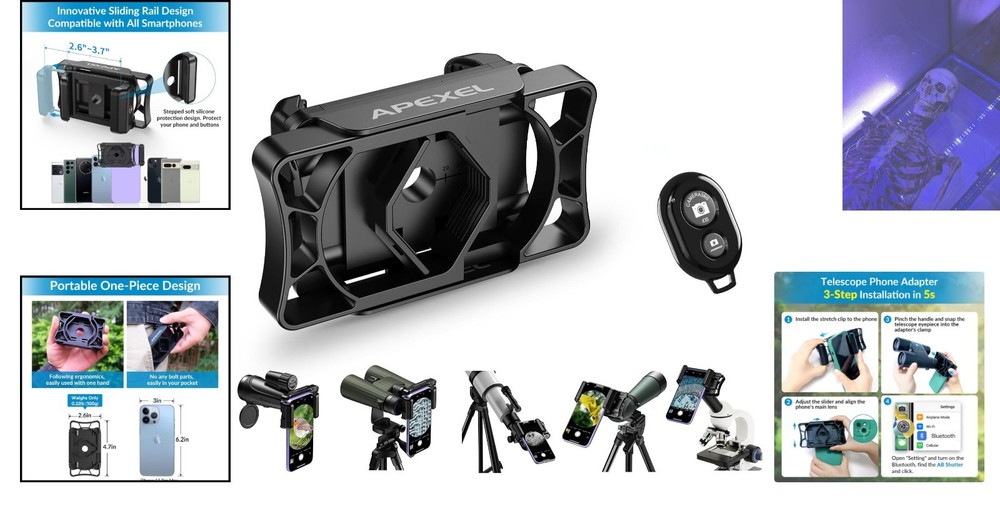 Universal Smartphone Adapter for Telescopes & Binoculars - Fast 5s Installation