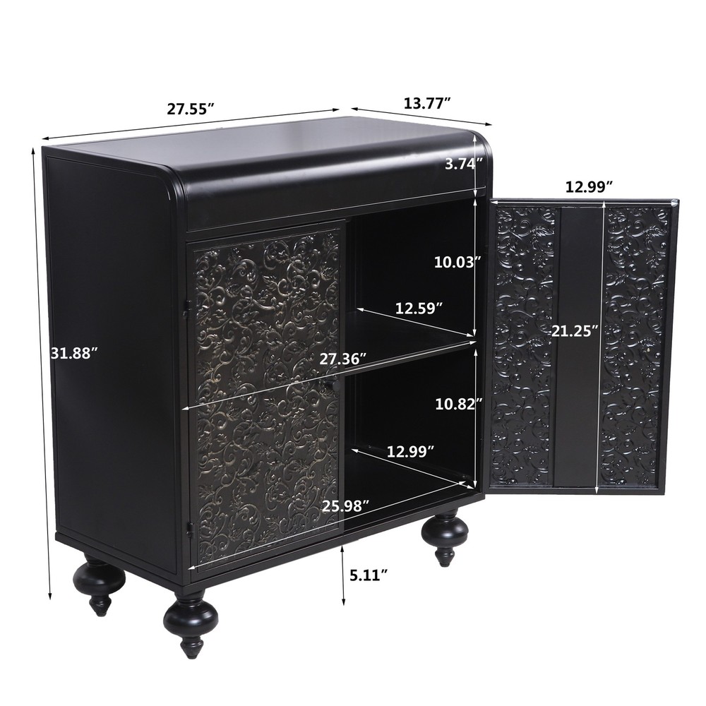 Art Accent Cabinet With 2 Doors, Sideboard Buffet Cabinet with Storage, Distre