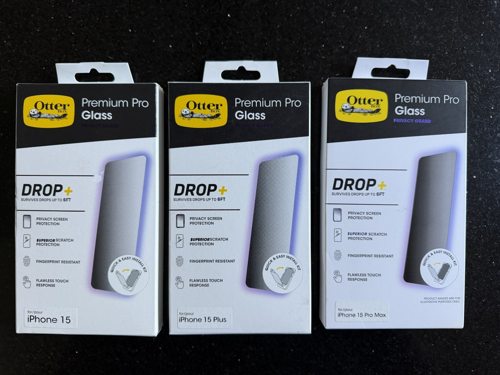 OtterBox Screen Protector Privacy Guard Glass Apple iPhone 15 / Plus / Pro Max
