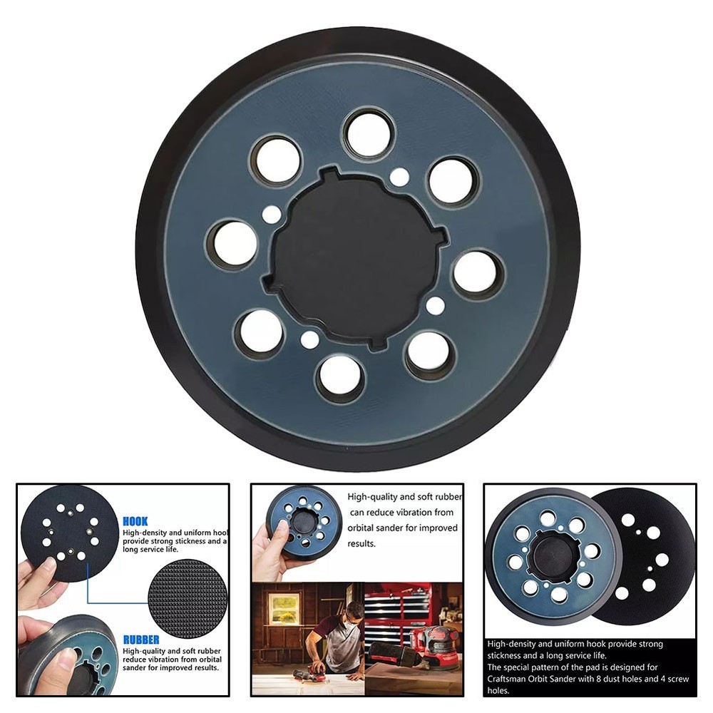 Improved Sanding Results with Soft Rubber 5 Inch Replacement Sander Pad