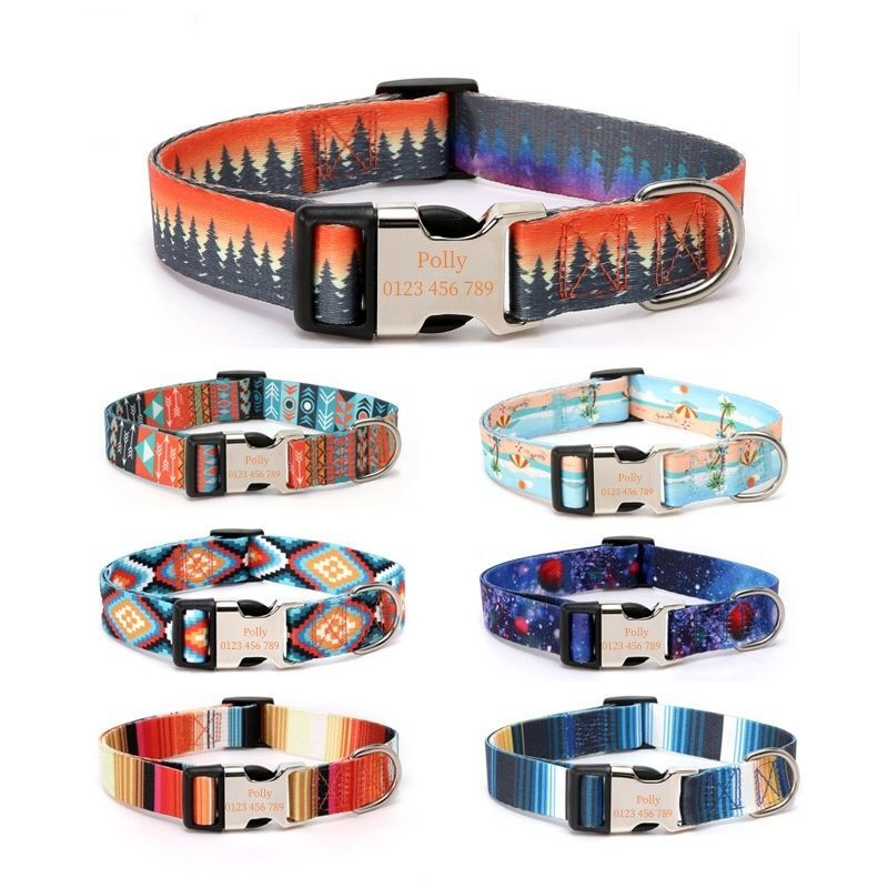 Personalized Dog Collar for Small Medium Large Dogs Engraved Name ID Phone Tag