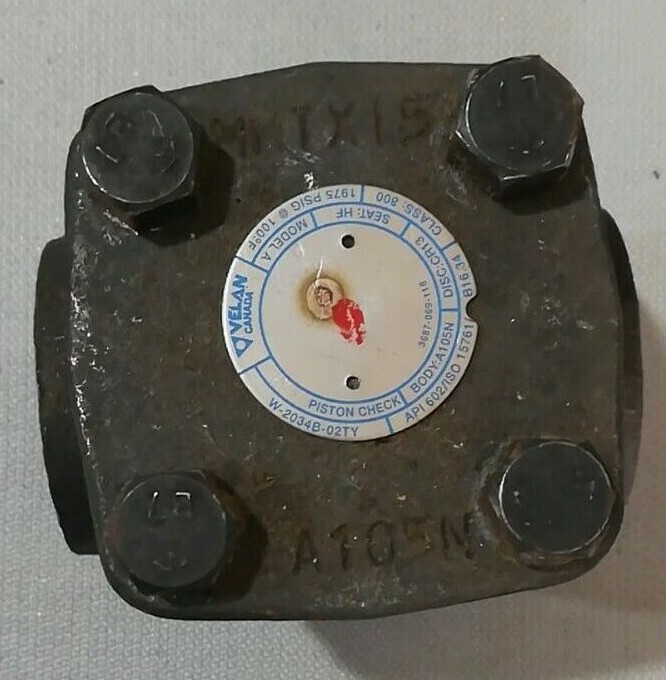 New Velan Piston Check Valve W-2034B-02TY