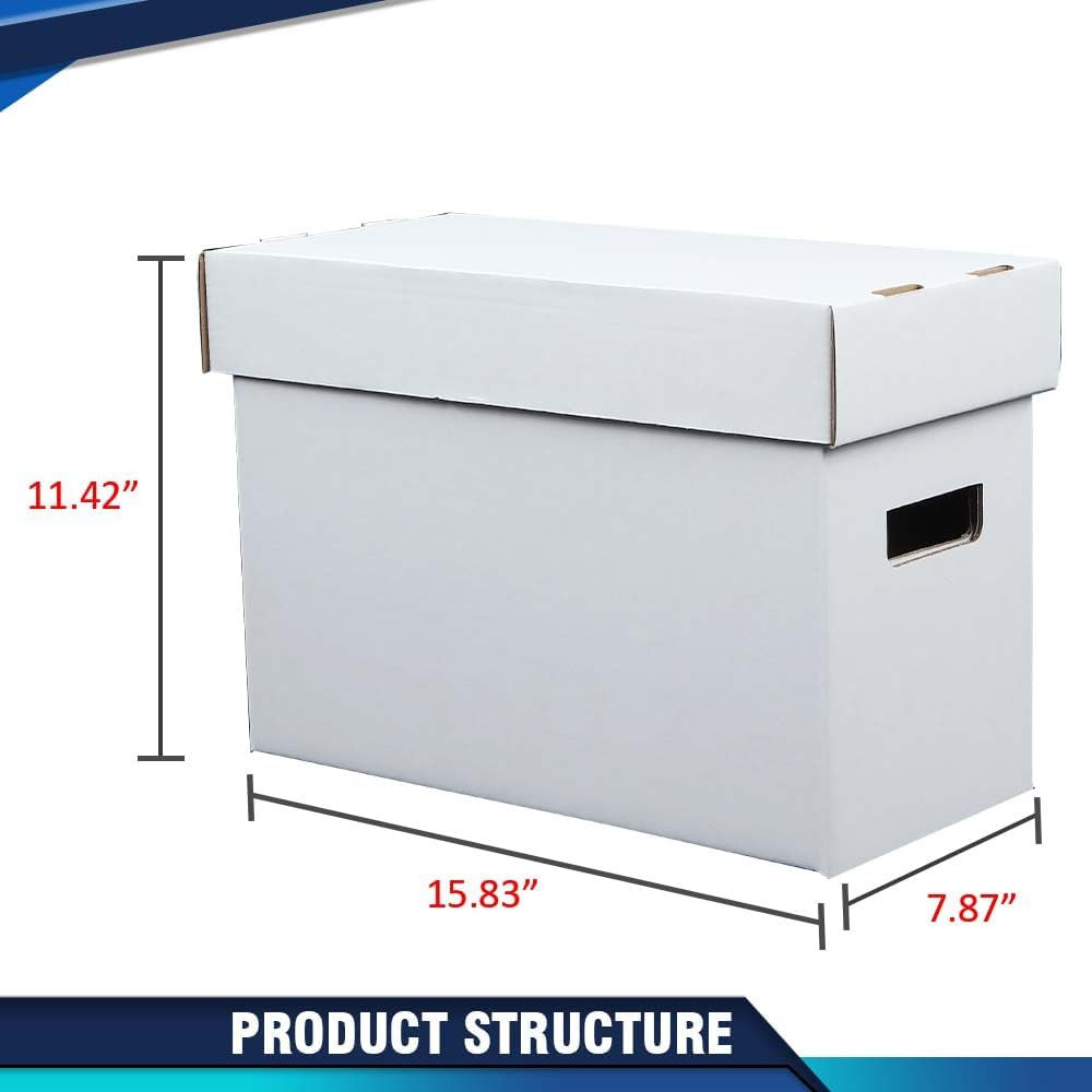 5 Pcs Comic Book Storage Boxes, Holds 150-175 Comics Each, Collapsible, Stackabl