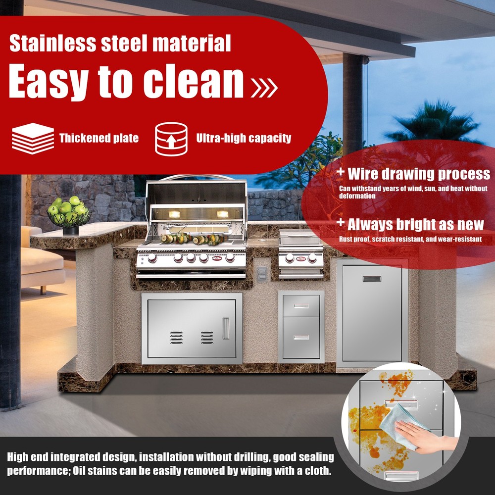 13"x20"x21" Garage/Kitchen Stainless Steel Drawer Organizer Heavy Duty Rustproof