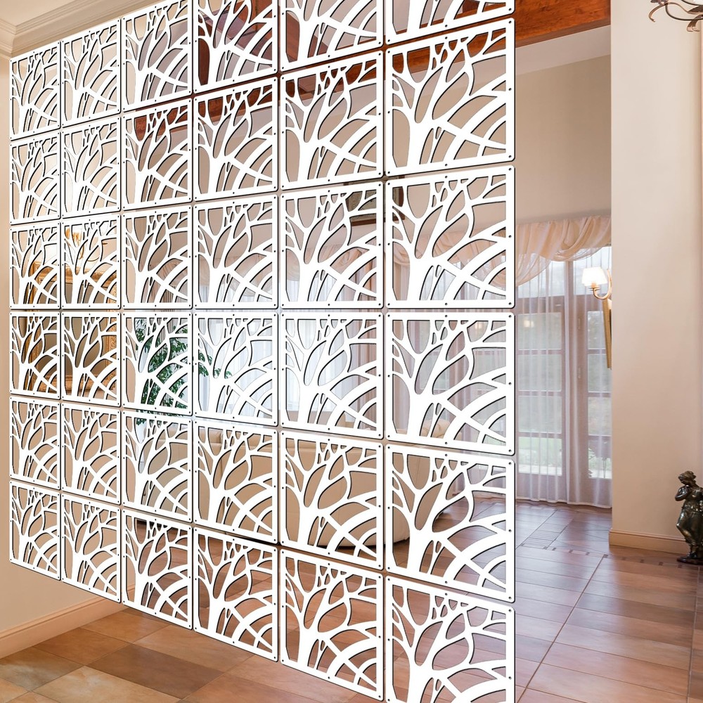 10 Pcs Wood-Plastic Hanging Room Divider Panel Thick Partition Screen