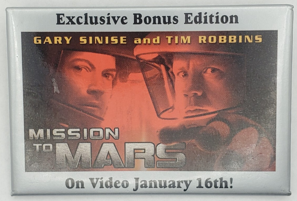 Vintage 2000 Mission to Mars on Video Promo Rectangular Pinback Button