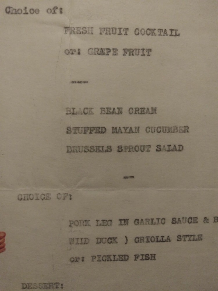 Vintage restaurant single page menu from Restaurant Hayaland