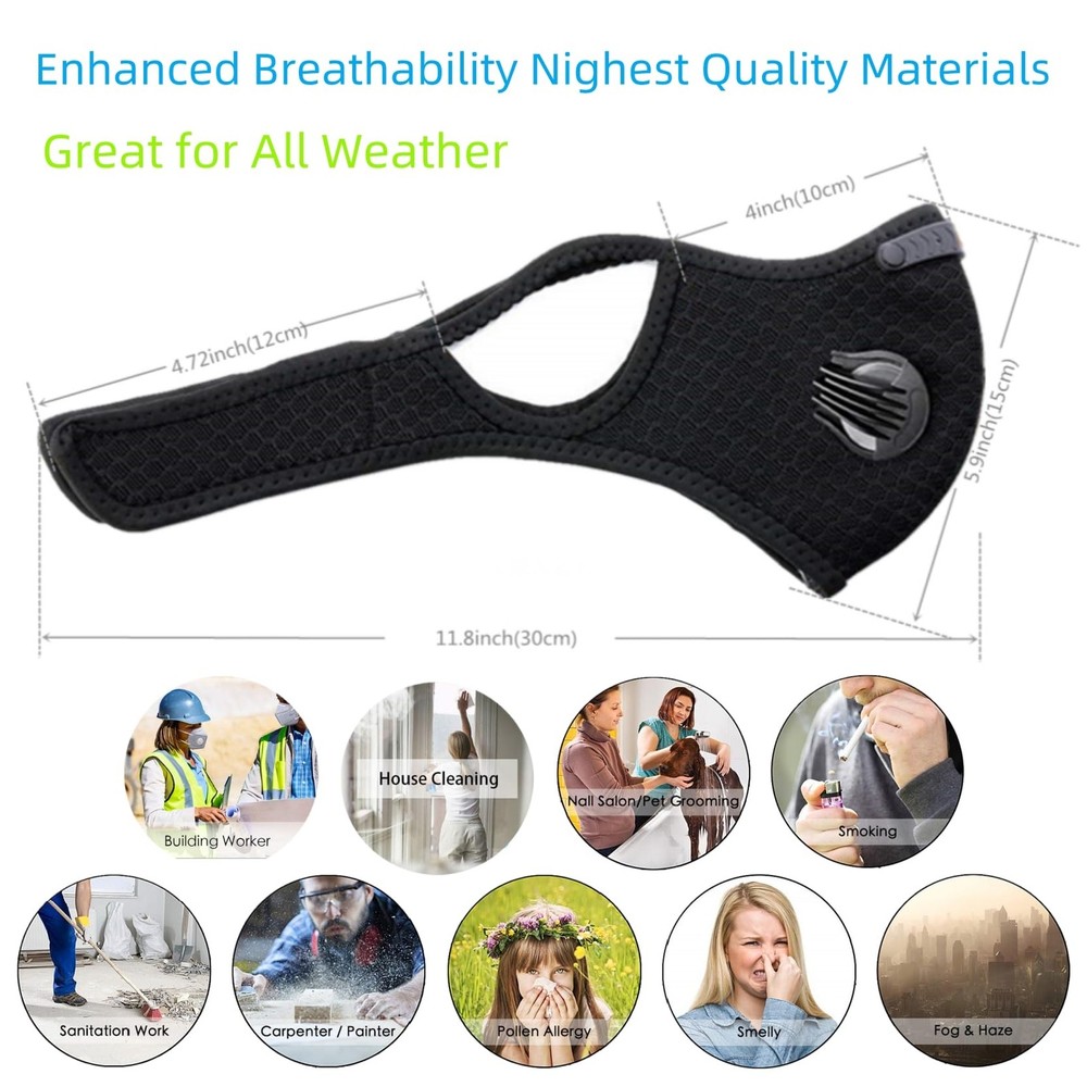 Loops Painter Face Dust Mask,Reusable Extra with 8 Activated Carbon Filters 2...