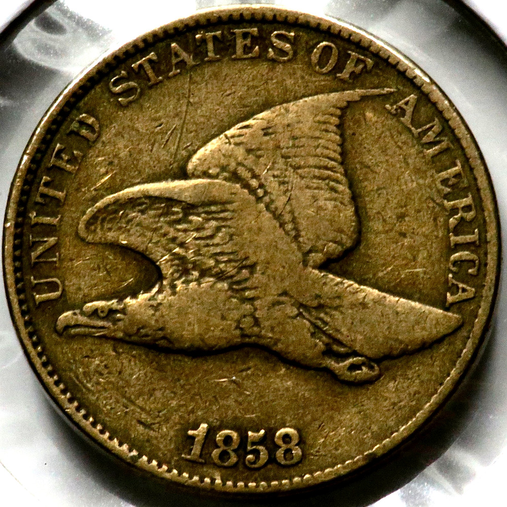1858 Flying Eagle One 1 Cent - Large Letters  R1830