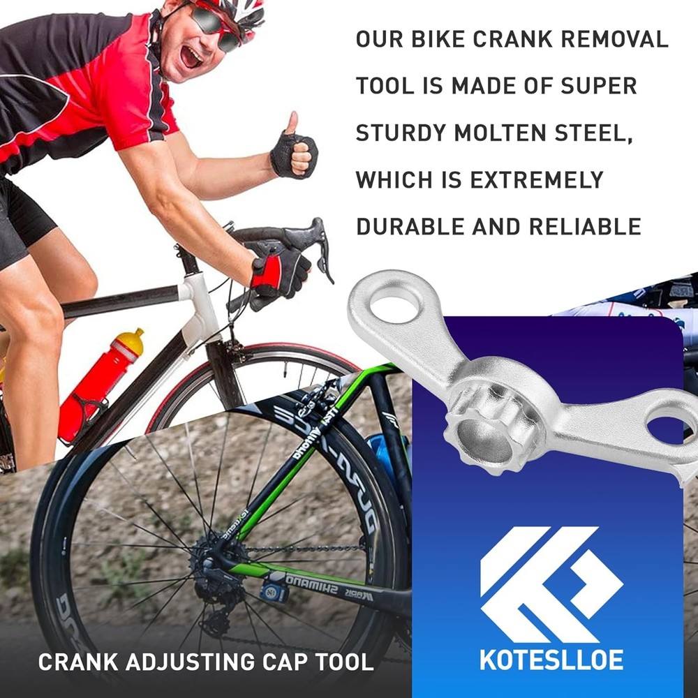 KOTESLLOE Crank Adjusting Cap Tool, Bike Removal Tool for Silver