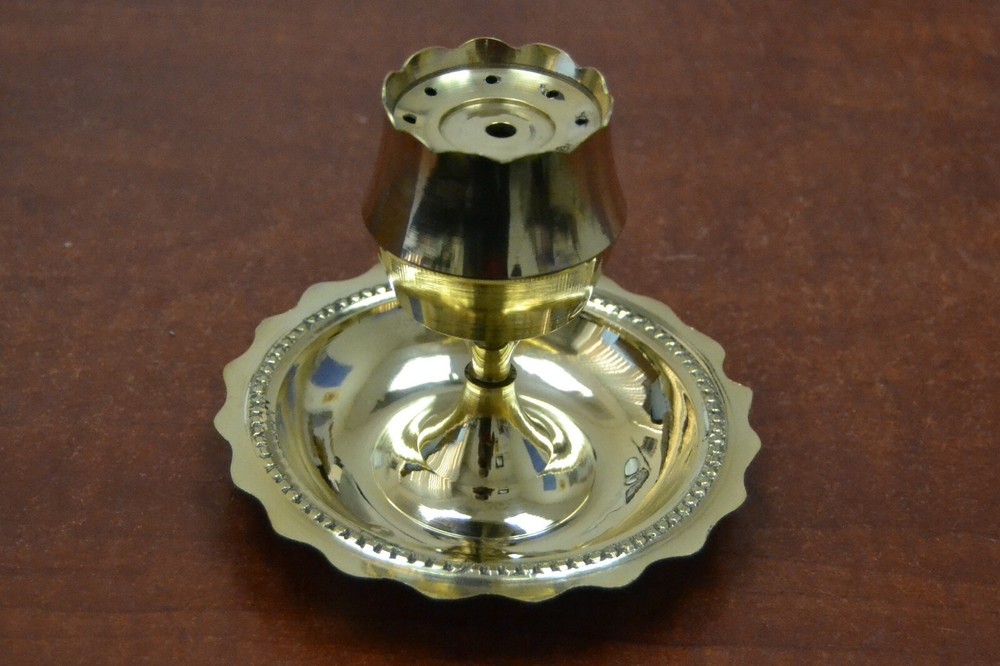 HANDMADE BRASS INCENSE BURNER LAMP  #11515