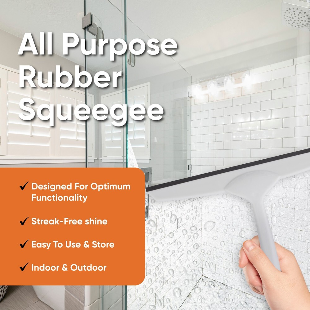 10" Grey Rubber Squeegee with Hanging Loop