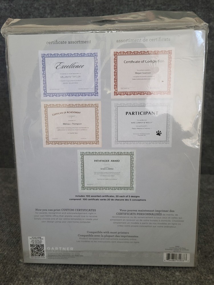 Gartner Studios CERTIFICATES MULTI-PACK