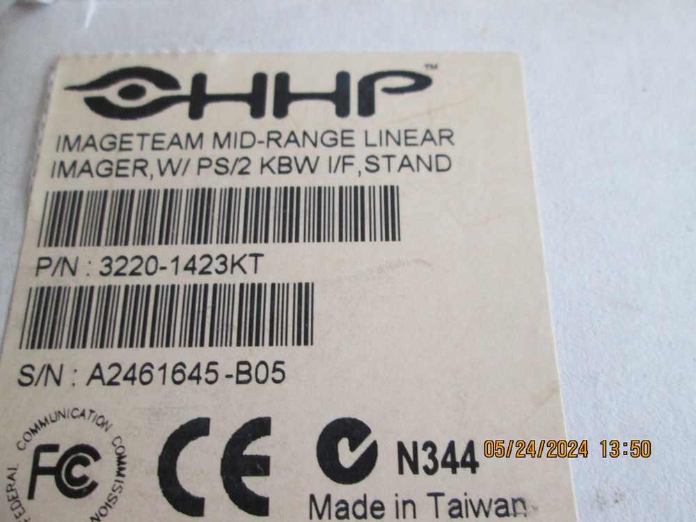 HHP Imageteam Mid-Range Linear Imager PN 3220-1423KT Barcode Scanner