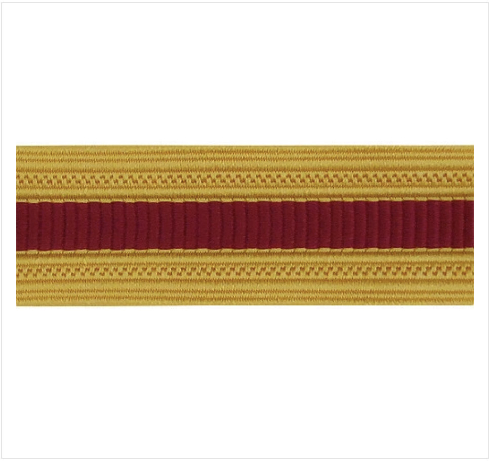 GENUINE U.S. ARMY SLEEVE BRAID: ORDNANCE - CRIMSON
