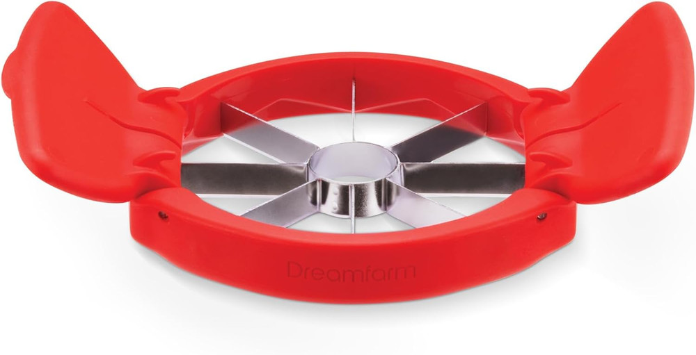 Flapple Fold-Flat, Space-Saving Apple Corer & 8-Piece Apple Slicer - Red