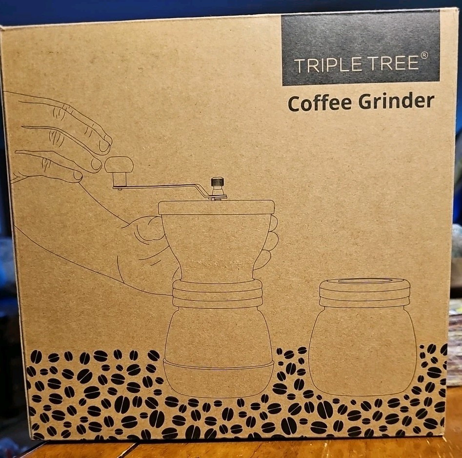 TRIPLE TREE Manual Hand COFFEE GRINDER ceramic burr Stainless Steel Handle